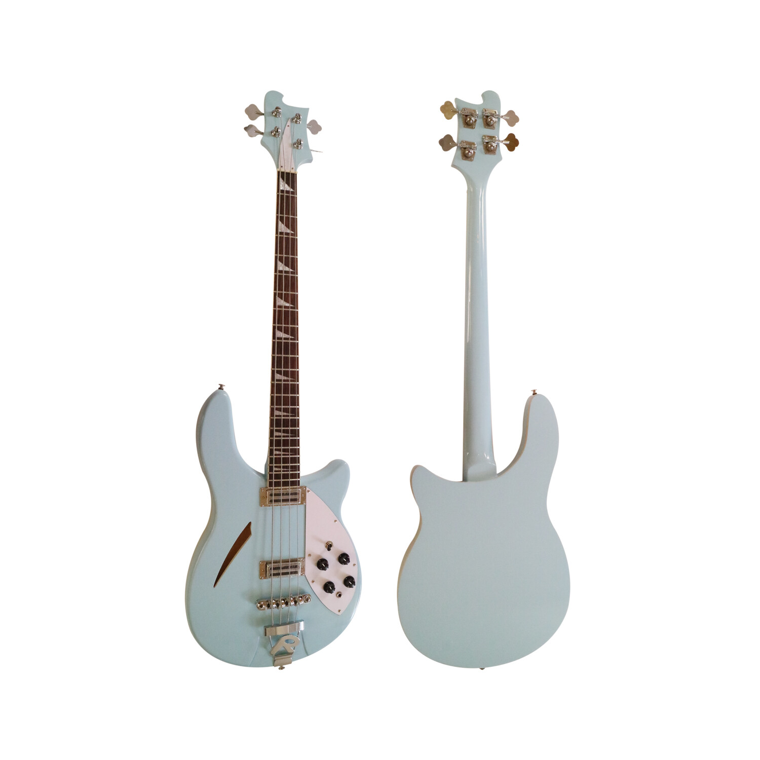 Guitarra Bajo Eléctrico Afanti Semi-Hollow Light Blue Body Rick
