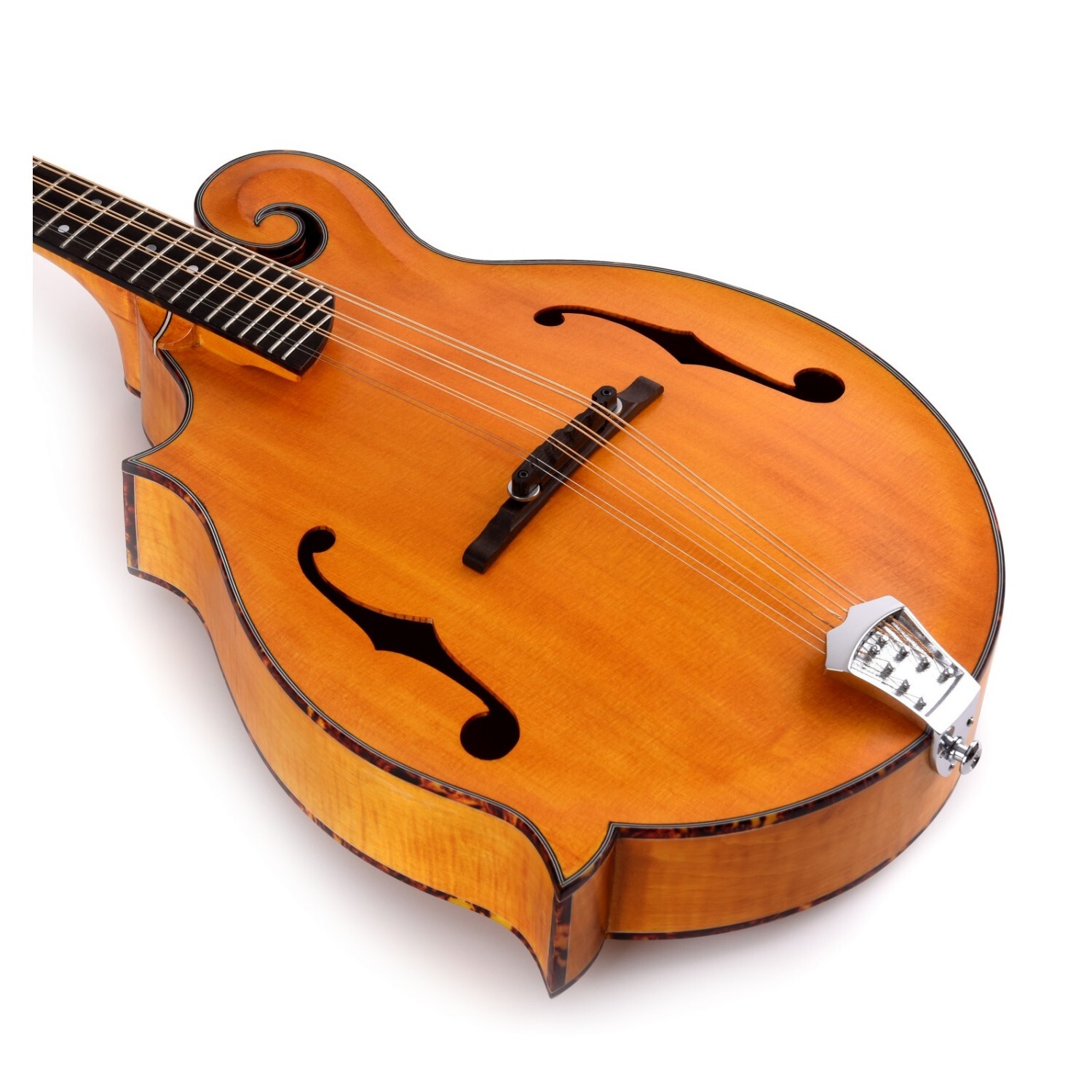 Mandolina Afanti AA de abeto macizo y arce flameado estilo F para zurdos