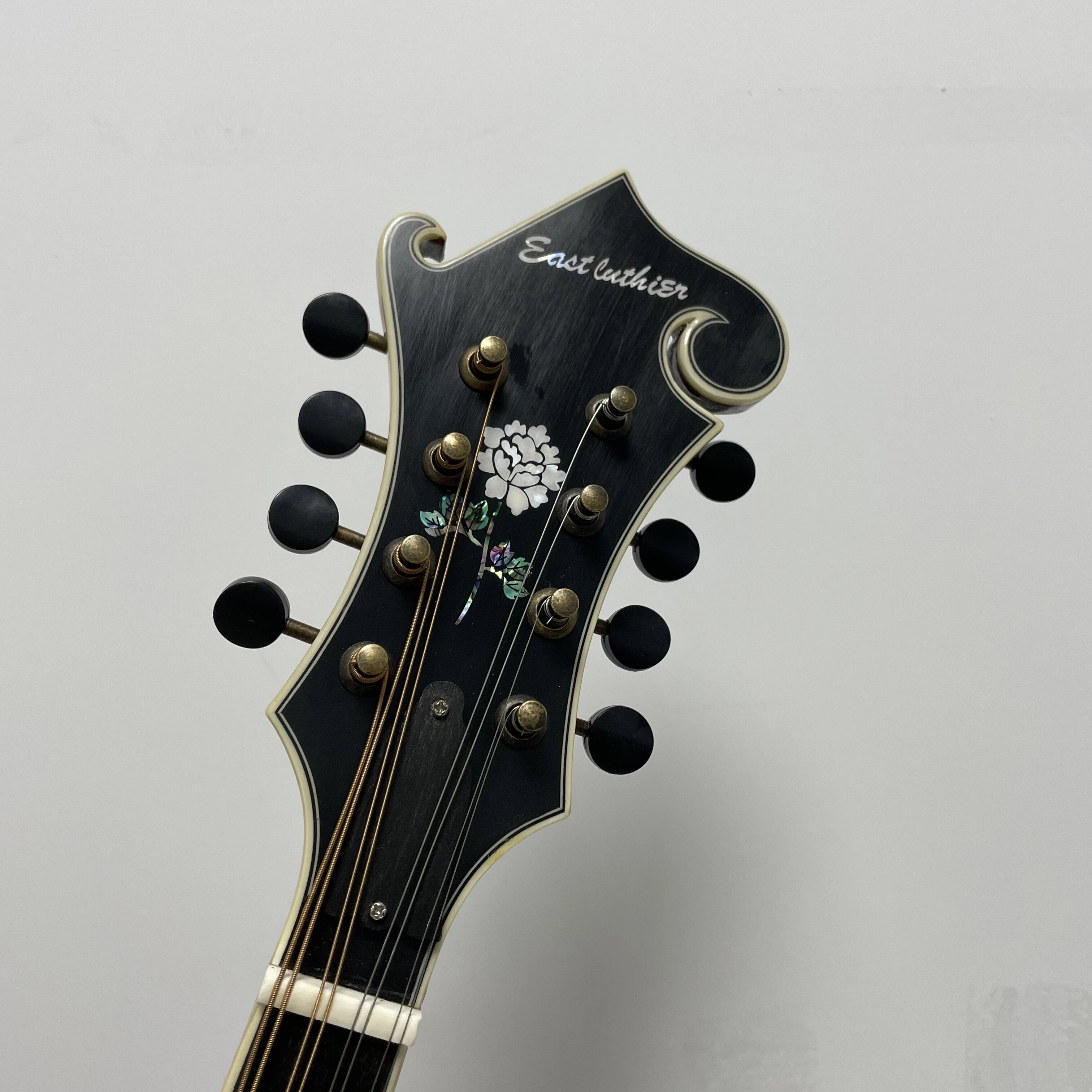 East Luthier Mandolina estilo F Sunburst de madera maciza 3A hecha a mano