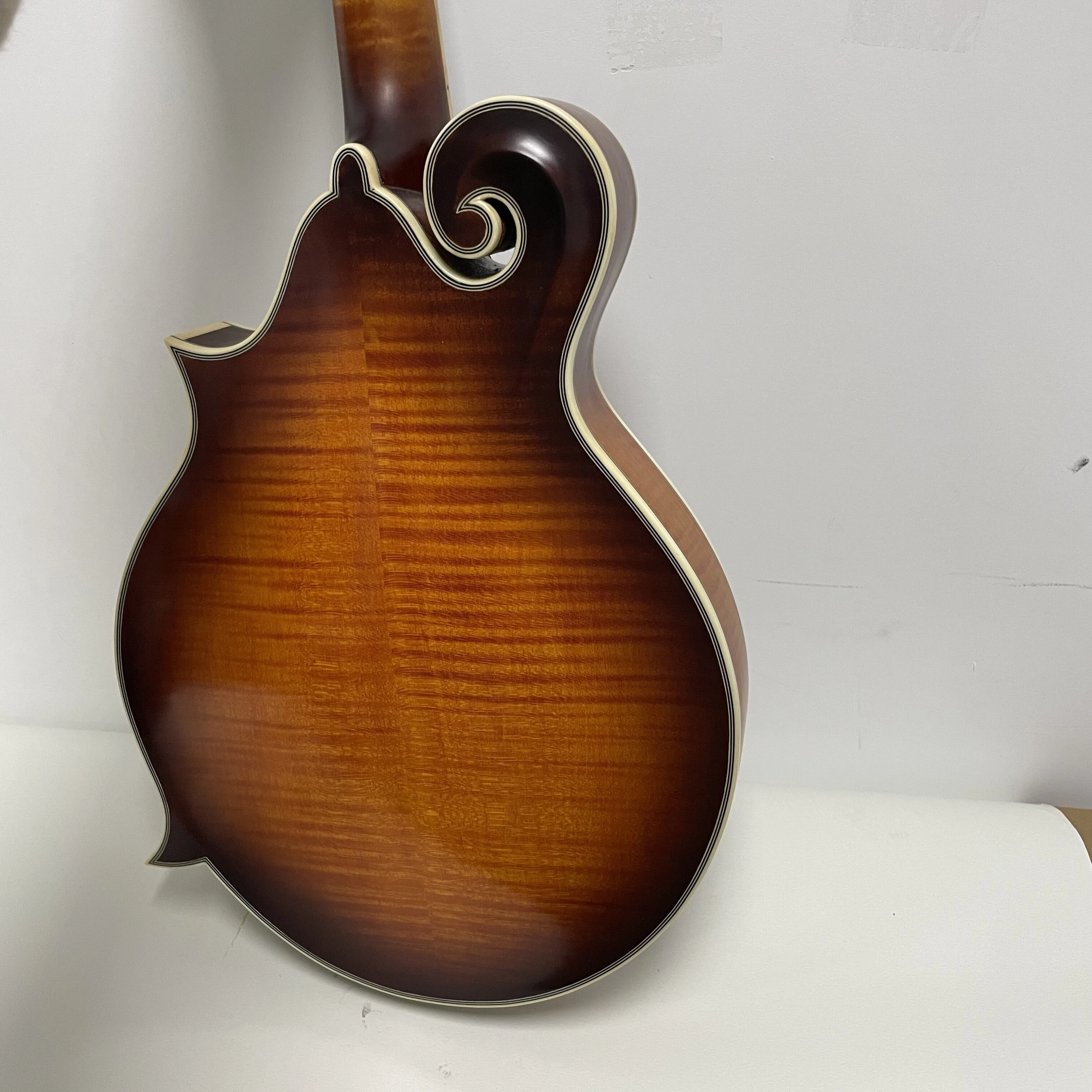 East Luthier Mandolina estilo F Sunburst de madera maciza 3A hecha a mano