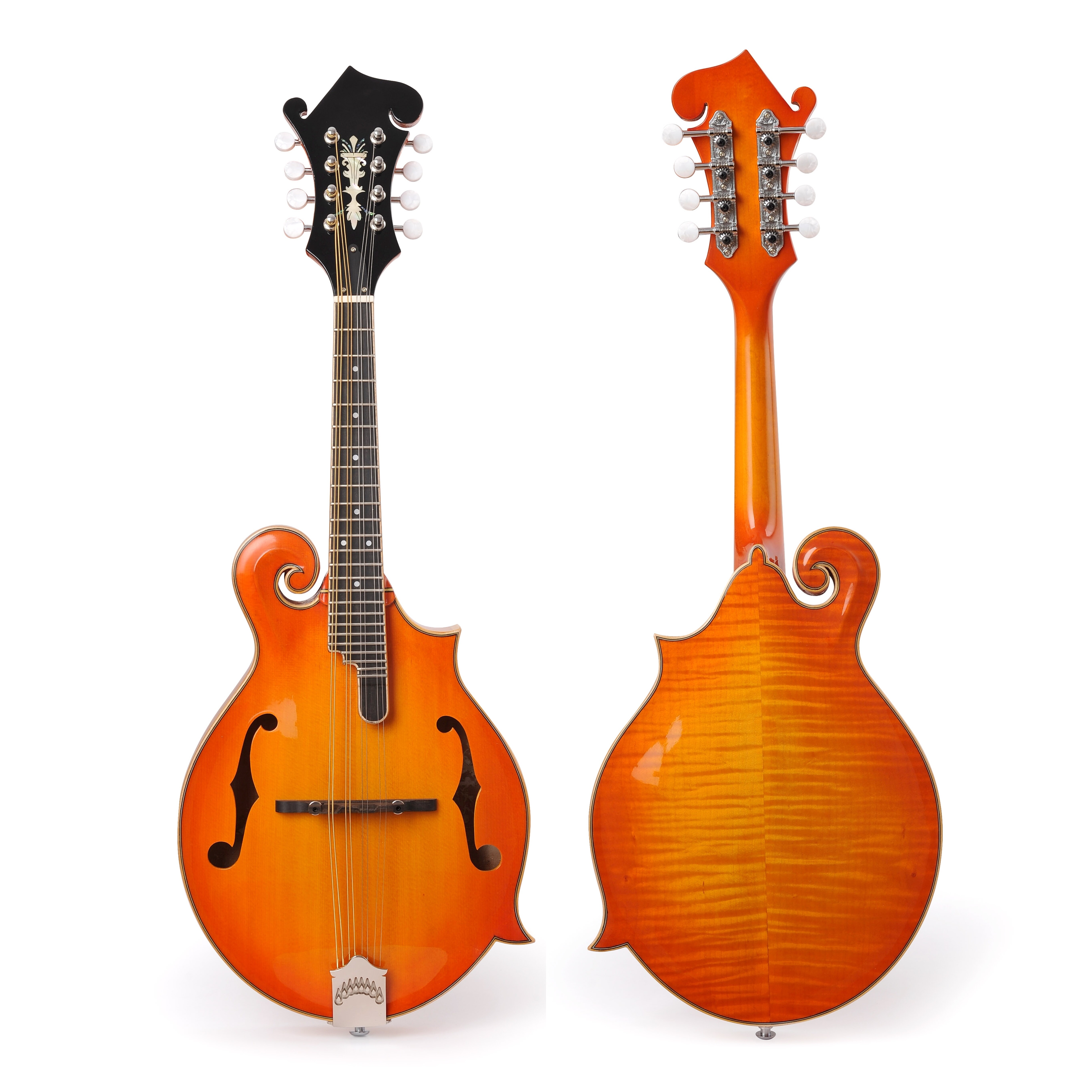 Afanti Music Mandolina Custom Grand Handmade Estilo F Tapa Maciza de Abeto AAA