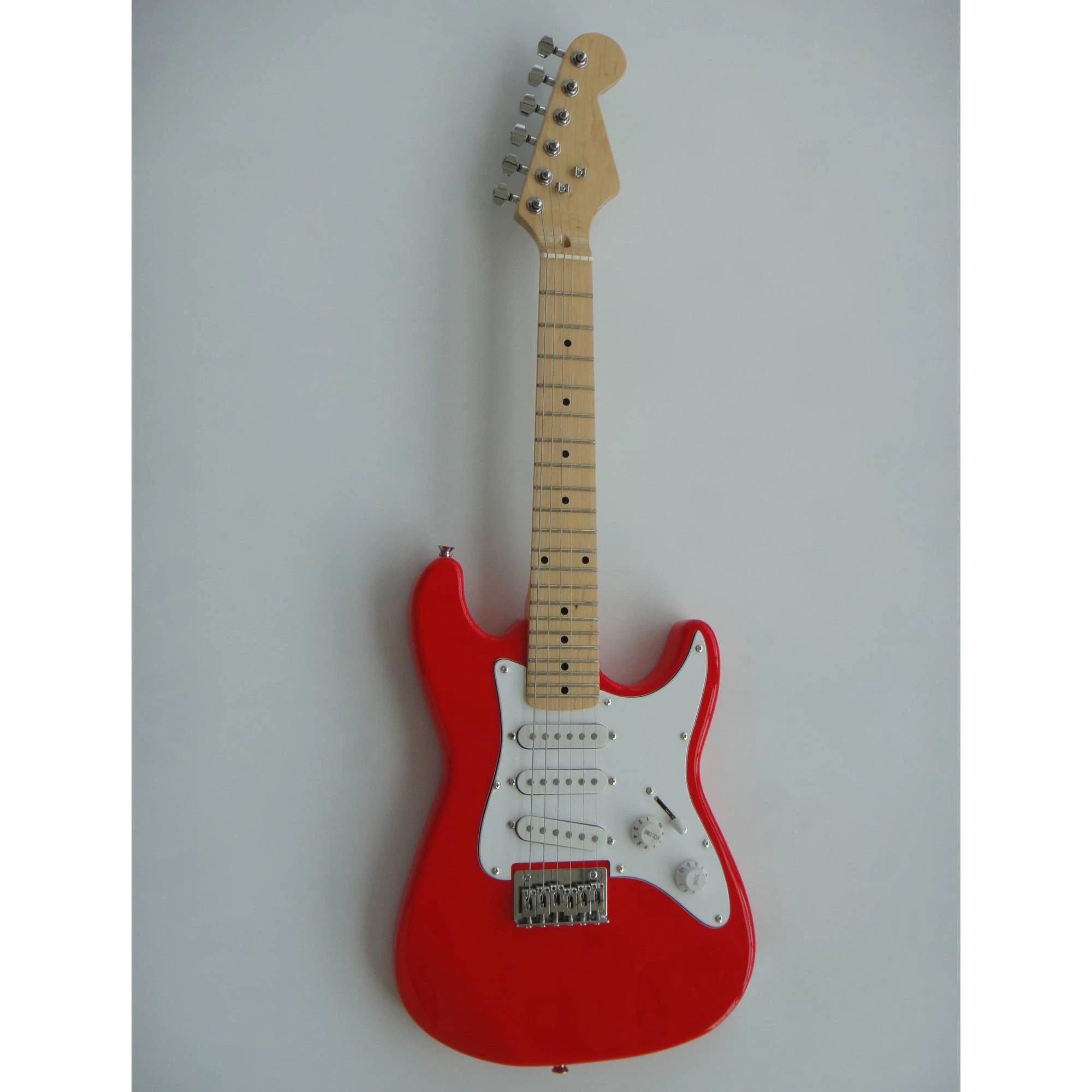 Afanti Guitarra Eléctrica Roja con Cuerpo de Caoba y Mástil de Arce