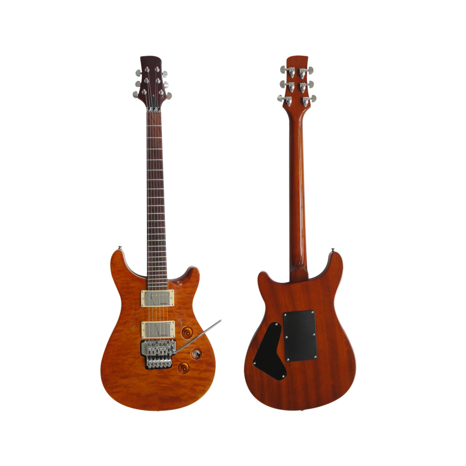 Guitarra eléctrica Afanti de tilo con chapa de arce acolchado