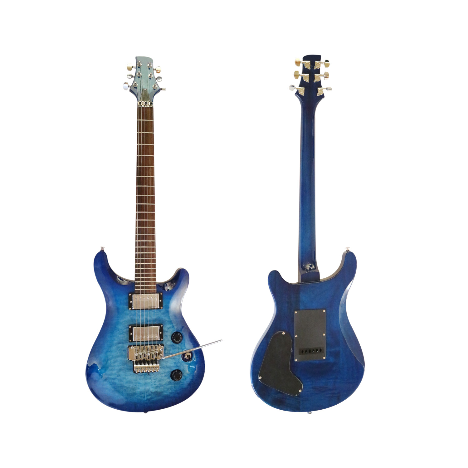 Afanti Guitarra Eléctrica de 6 Cuerdas con 24 Trastes de Tilo con Chapado de Arce Acolchado