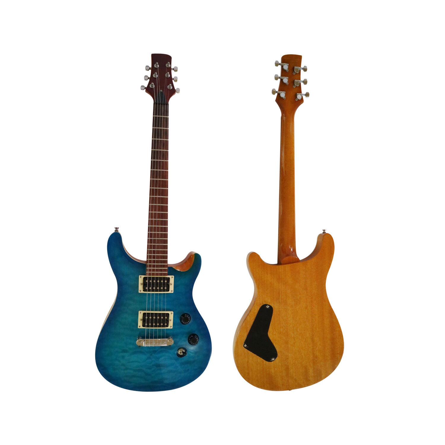 Guitarra eléctrica personalizada Afanti con chapa de arce acolchada de tilo