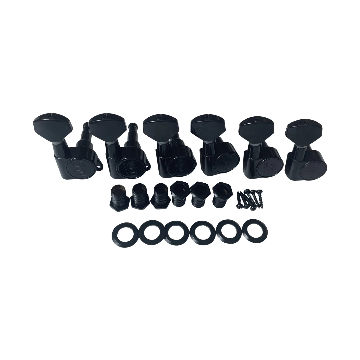 Afanti Black 6 Inline Cabezal de afinador para guitarra derecha