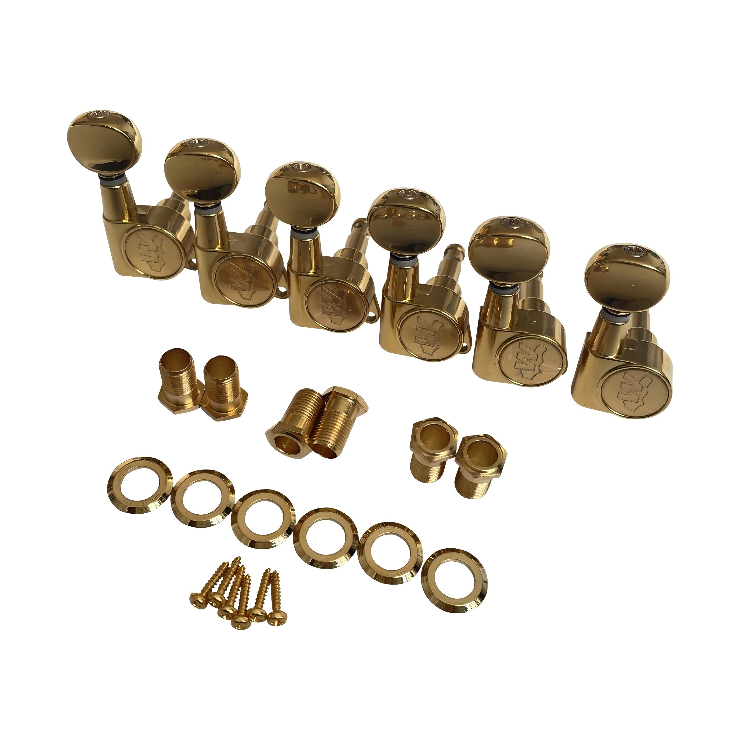 Afinador de Guitarra Afanti 6R Inline Gold para Guitarras Eléctricas con Clavijero de 10mm Afinador de Guitarra Afanti 6R Inline Gold para Guitarras Eléctricas con Clavijero de 10mm