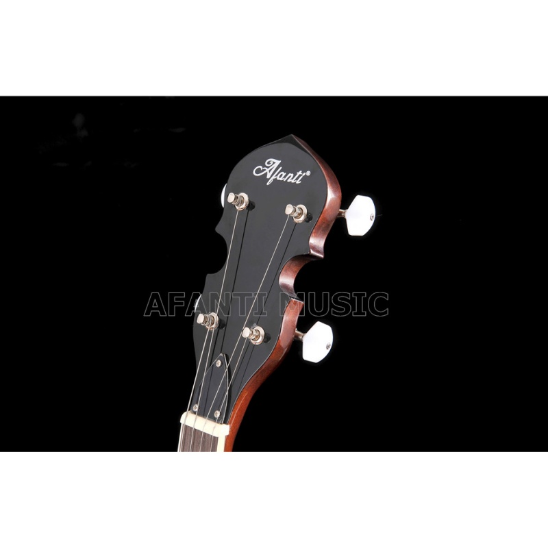 Afanti Banjo de 4 cuerdas con resonador de caoba