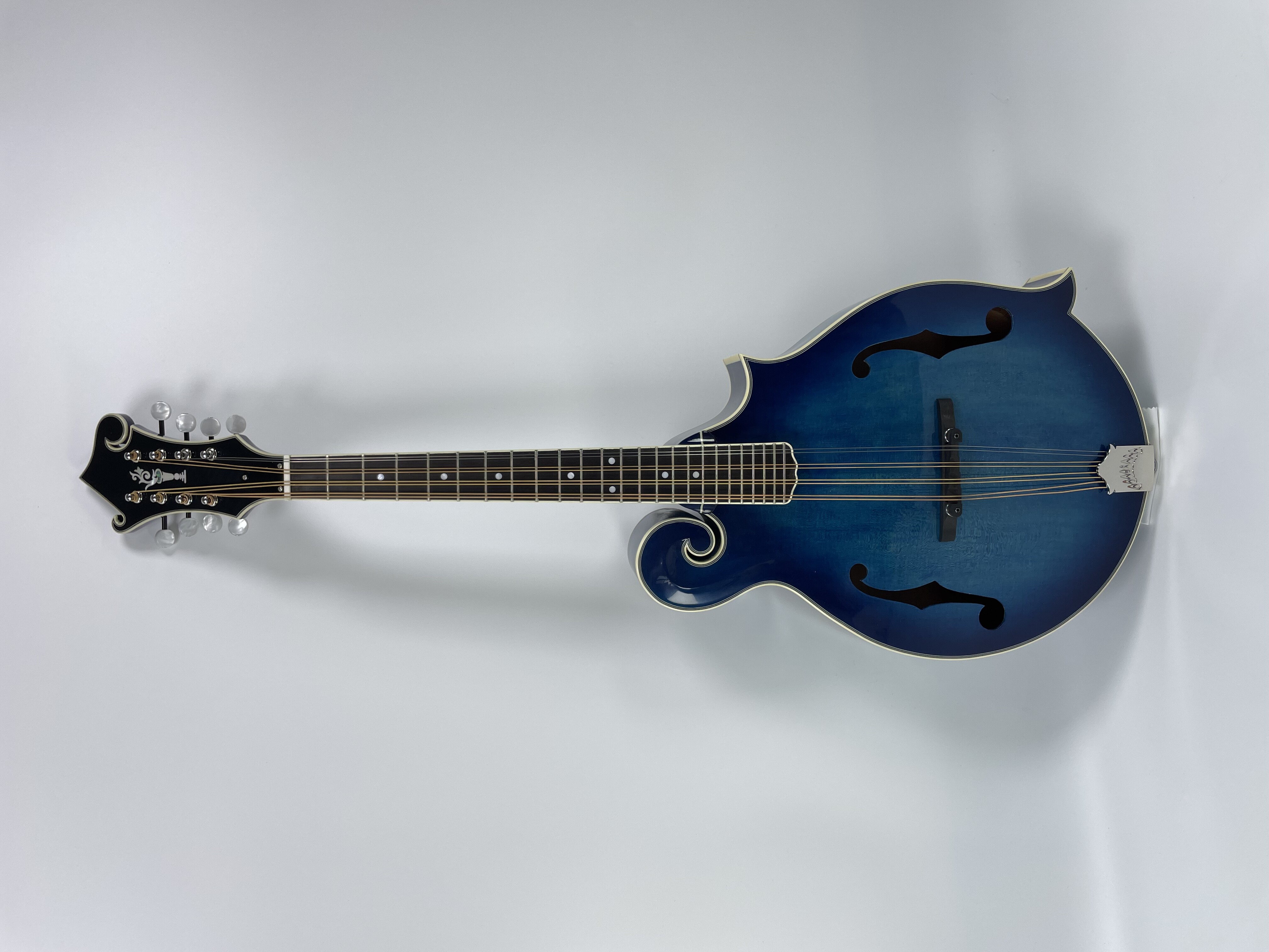 Afanti mandolina octava tallada a mano con tapa de abeto macizo grado AA en color azul