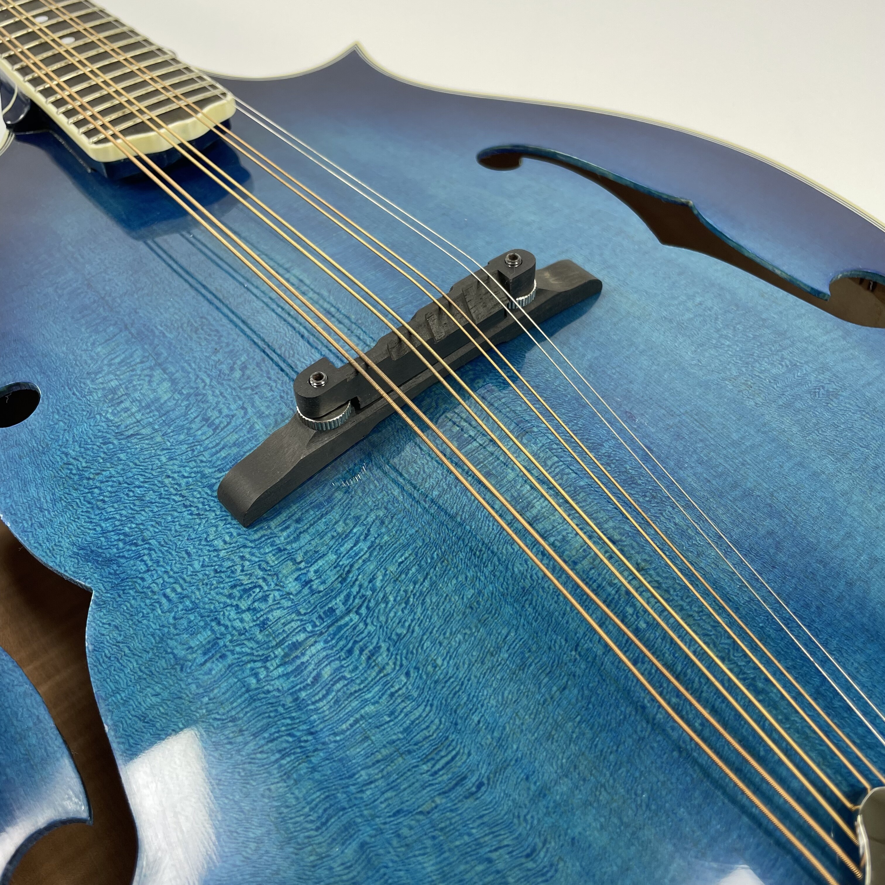 Afanti mandolina octava tallada a mano con tapa de abeto macizo grado AA en color azul