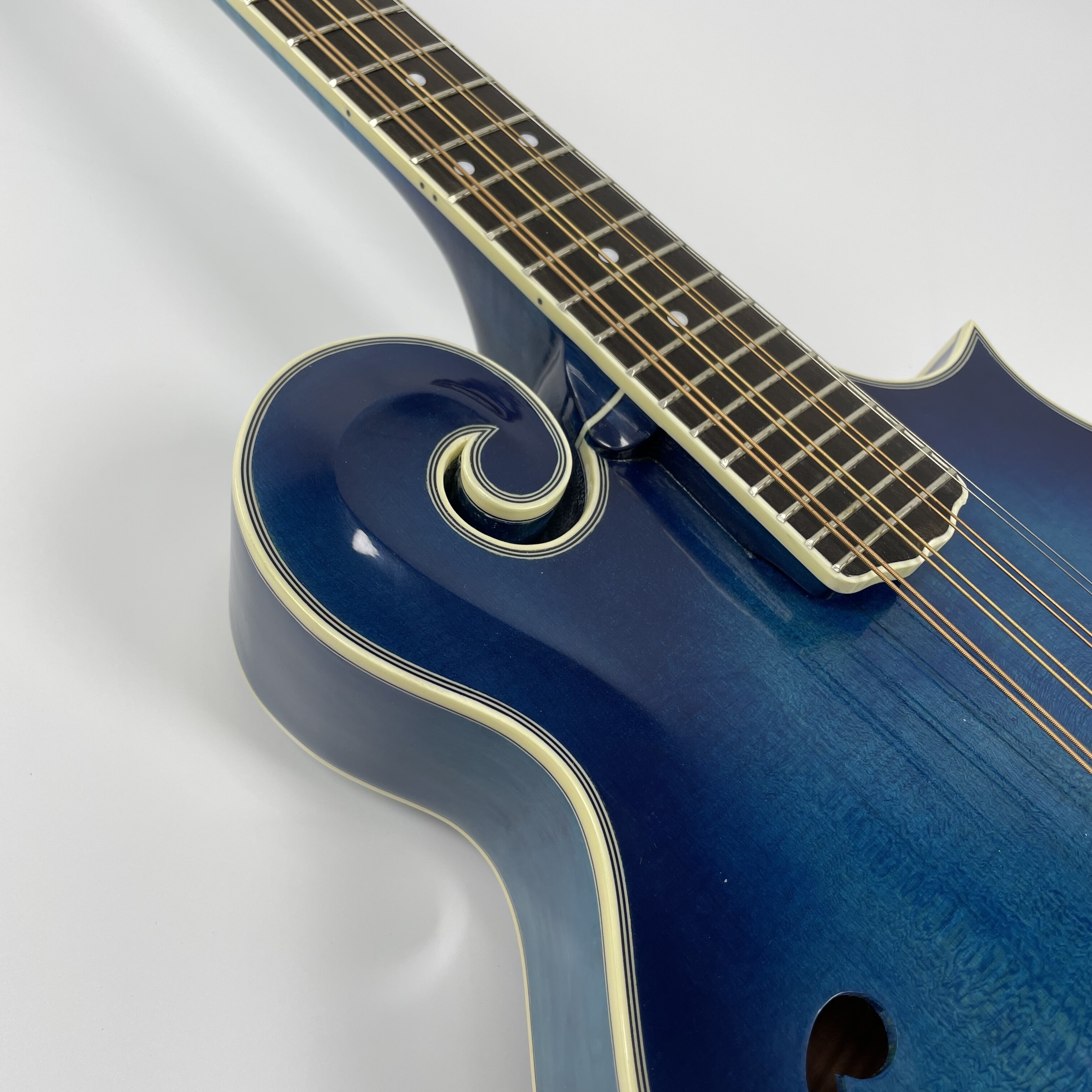 Afanti mandolina octava tallada a mano con tapa de abeto macizo grado AA en color azul