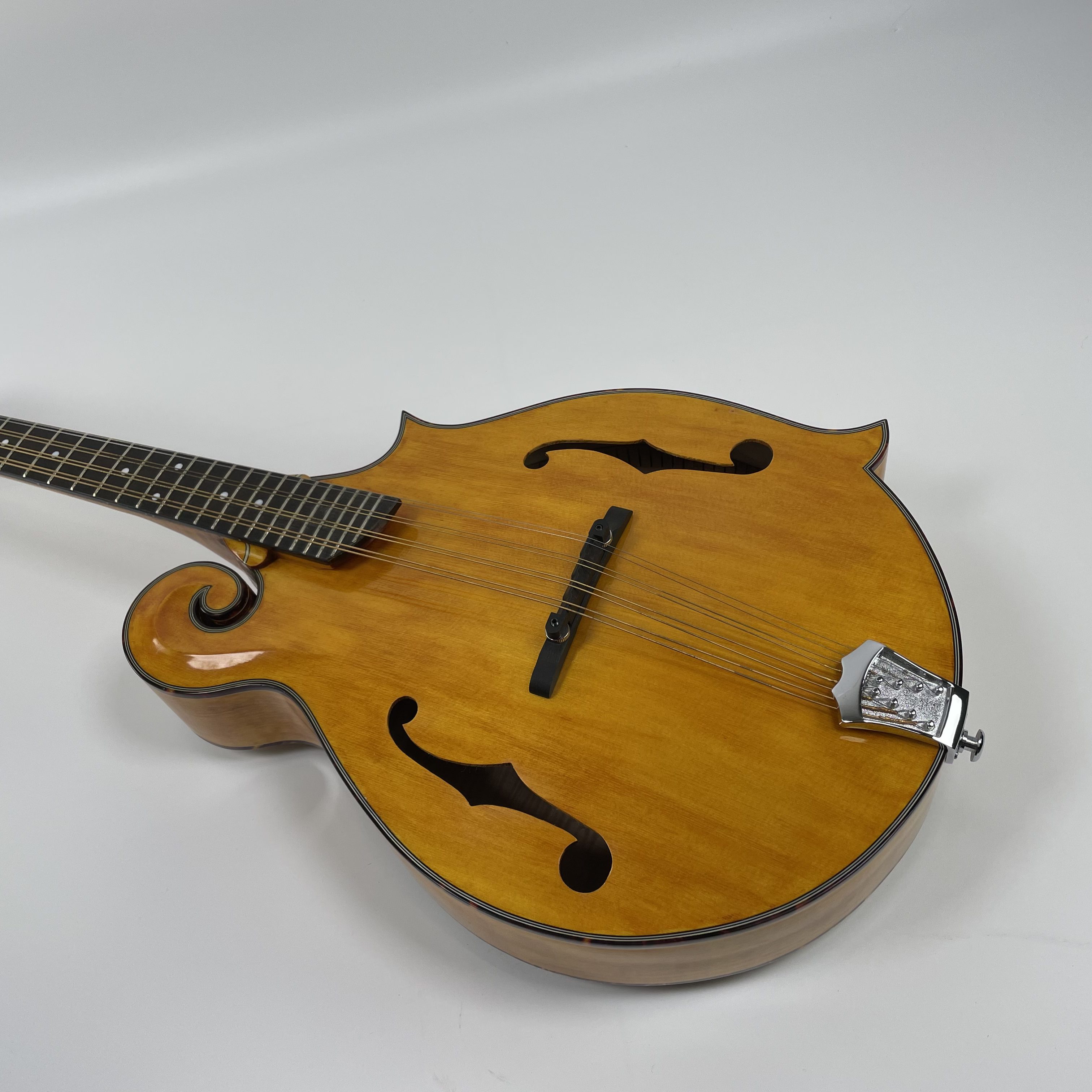 Afanti Hecho a Mano Tapa de Abeto Macizo Estilo F Octave Mandolina Color Gold Rush