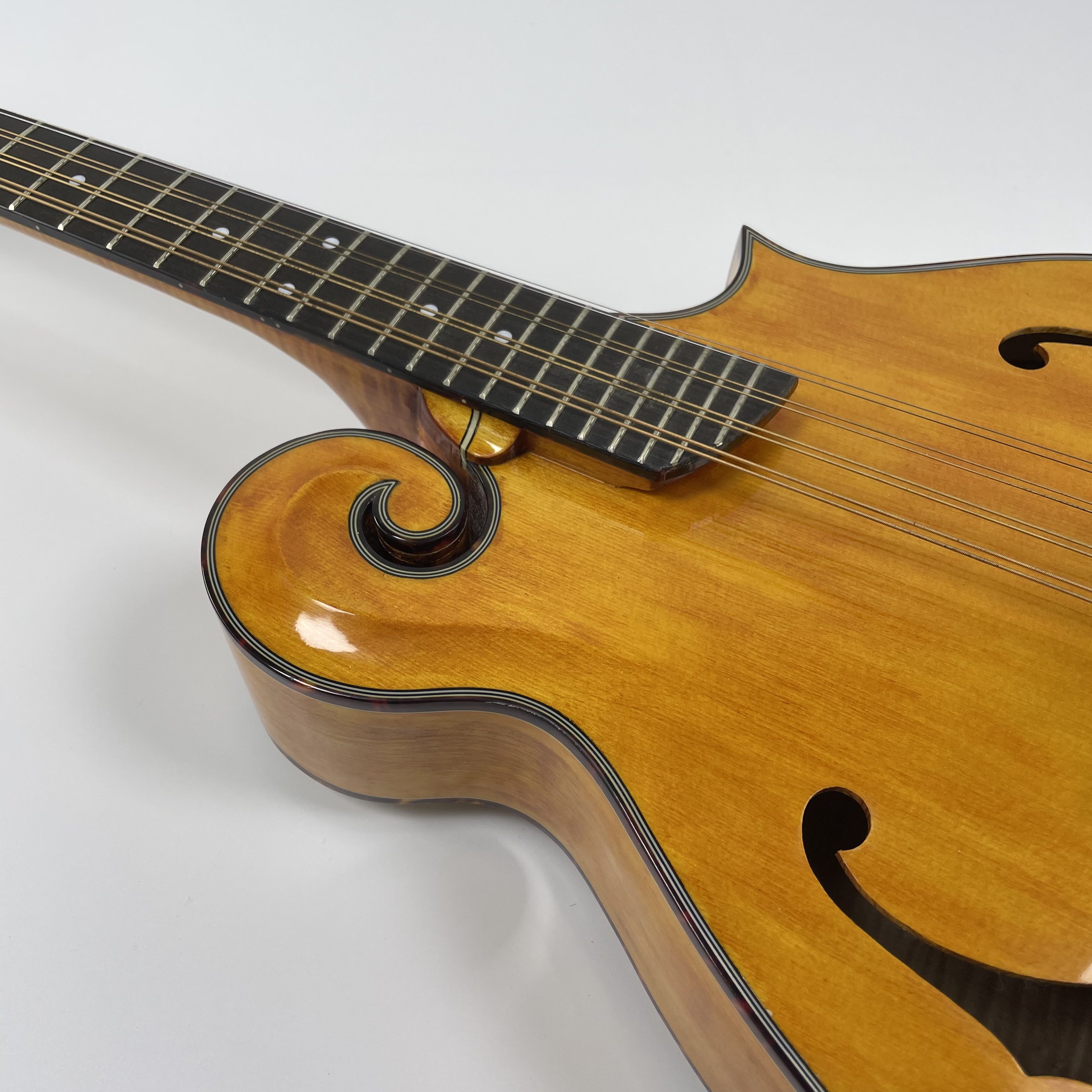 Afanti Hecho a Mano Tapa de Abeto Macizo Estilo F Octave Mandolina Color Gold Rush