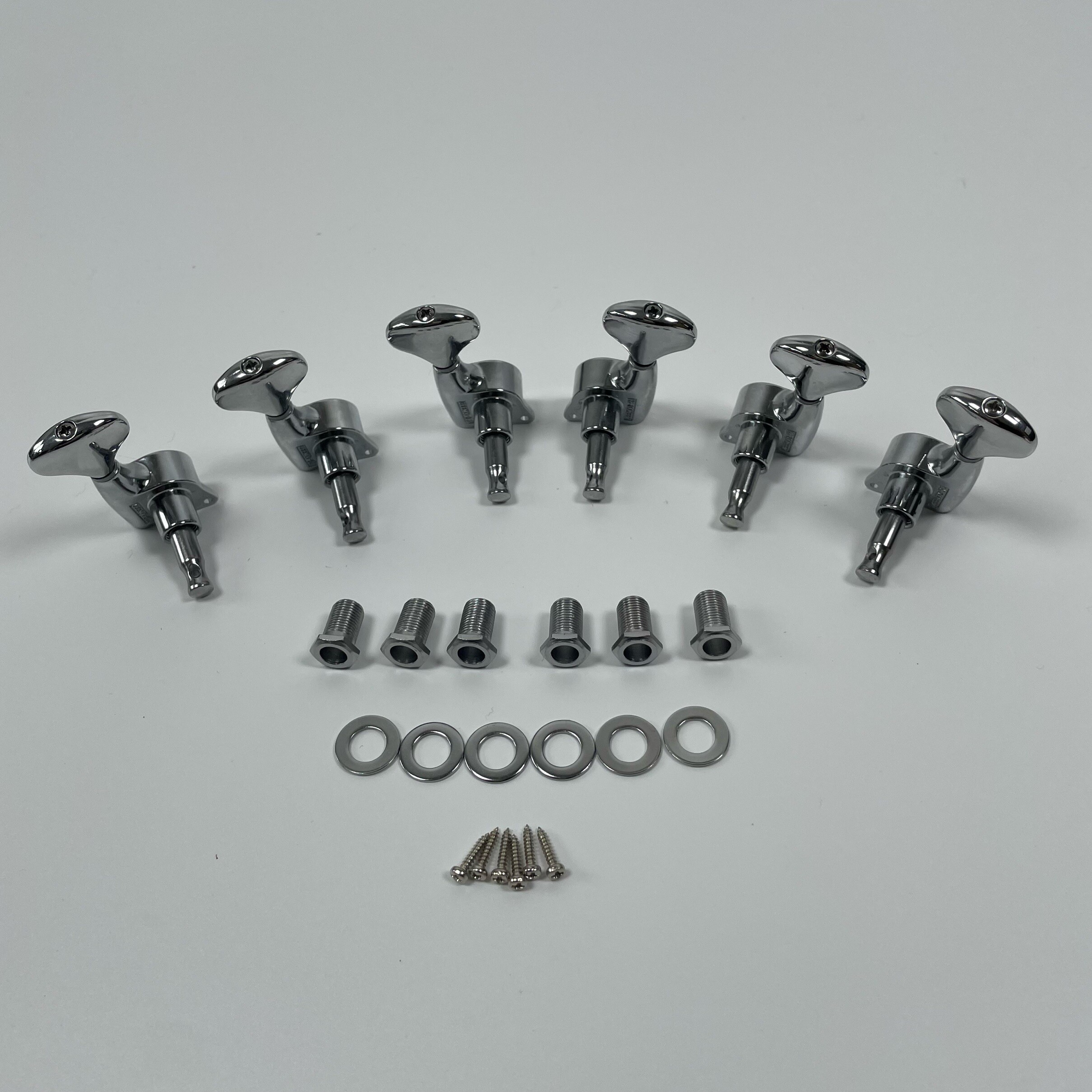 Afinadores cromados 3L3R para bajo de 6 cuerdas