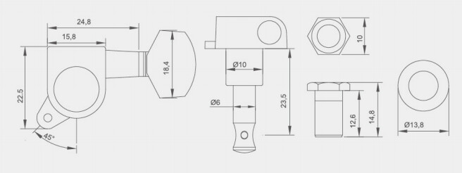 Afinadores Eléctricos Sellados Titanium Rainbow 3L3R para Partes de Repuesto de Guitarra DIY