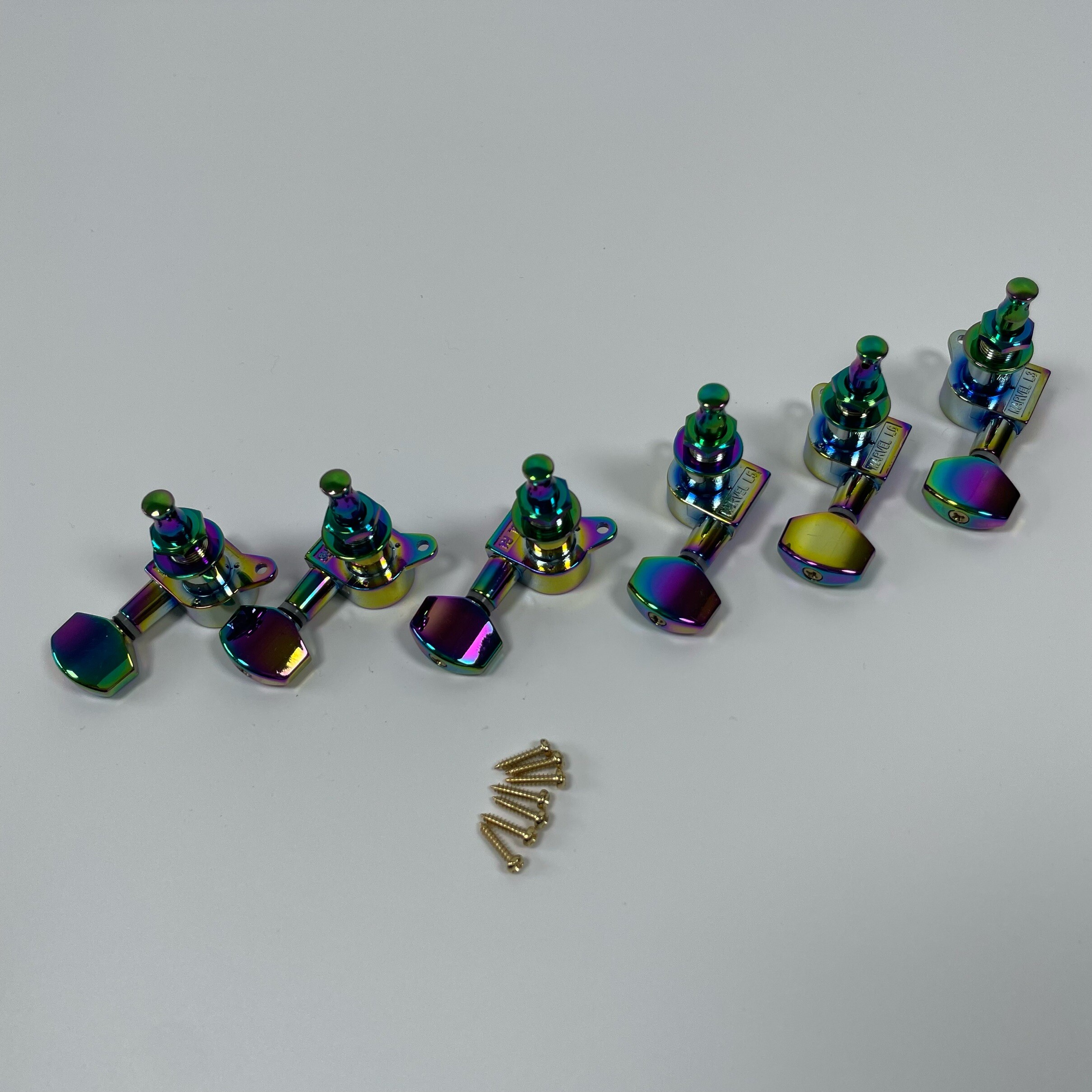 Afinadores Eléctricos Sellados Titanium Rainbow 3L3R para Partes de Repuesto de Guitarra DIY