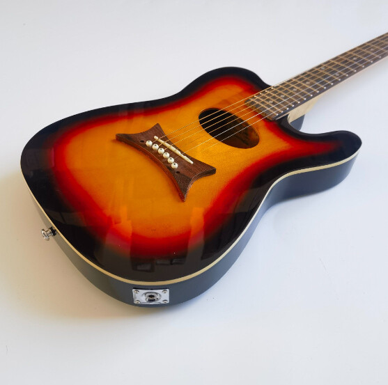 Guitarra Eléctrica Acústica Afanti Semi-Hollow Body Rosewood Fingerboard with EQ