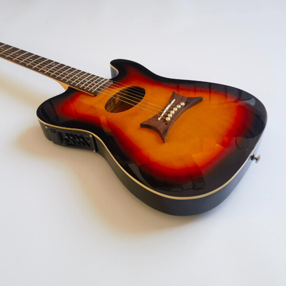 Guitarra Eléctrica Acústica Afanti Semi-Hollow Body Rosewood Fingerboard with EQ