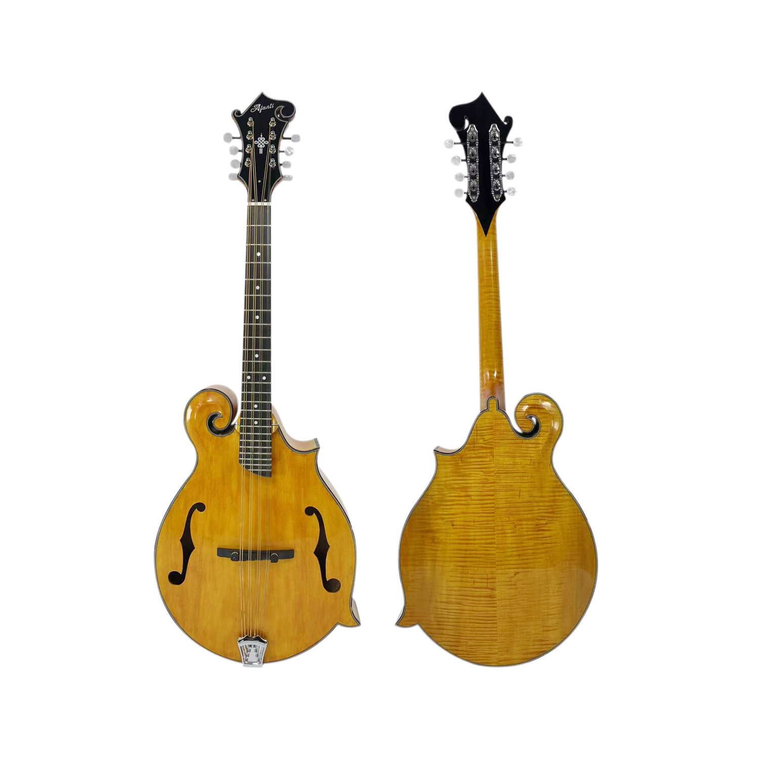Afanti Mandolina Octava Estilo F con tapa de abeto macizo en color Gold Rush