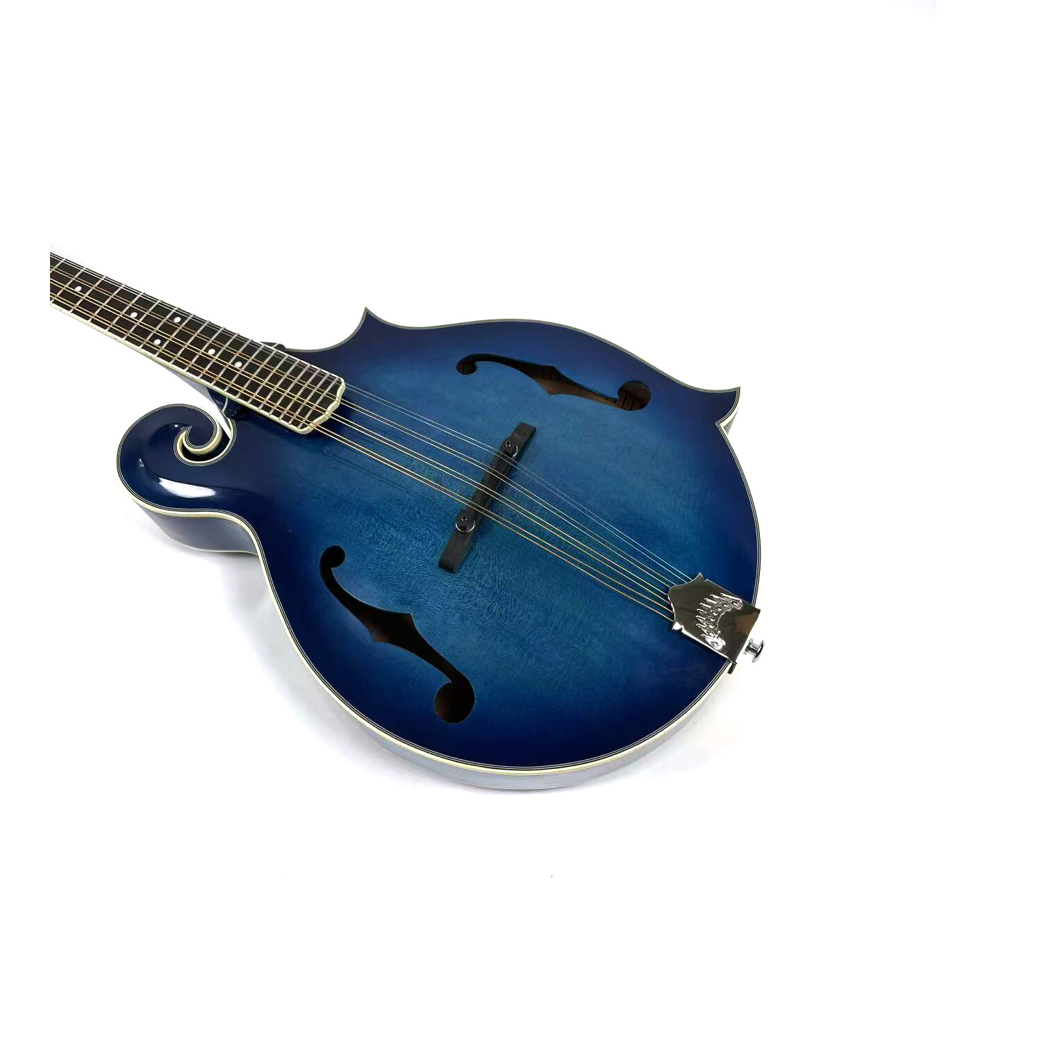 Afanti mandolina octava azul con tapa de abeto macizo grado AA tallada a mano