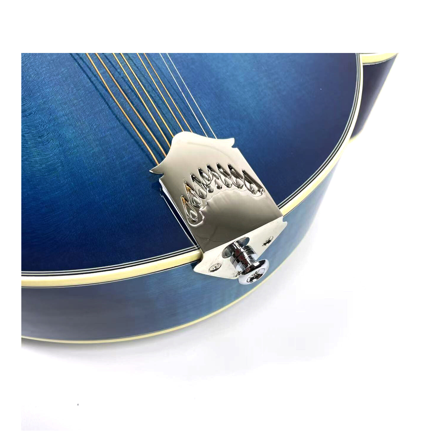 Afanti mandolina octava azul con tapa de abeto macizo grado AA tallada a mano