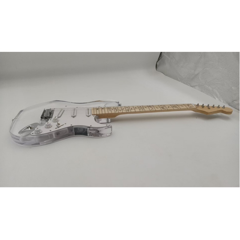 Guitarra eléctrica Afanti ST Model con mástil de arce y luz LED acrílica