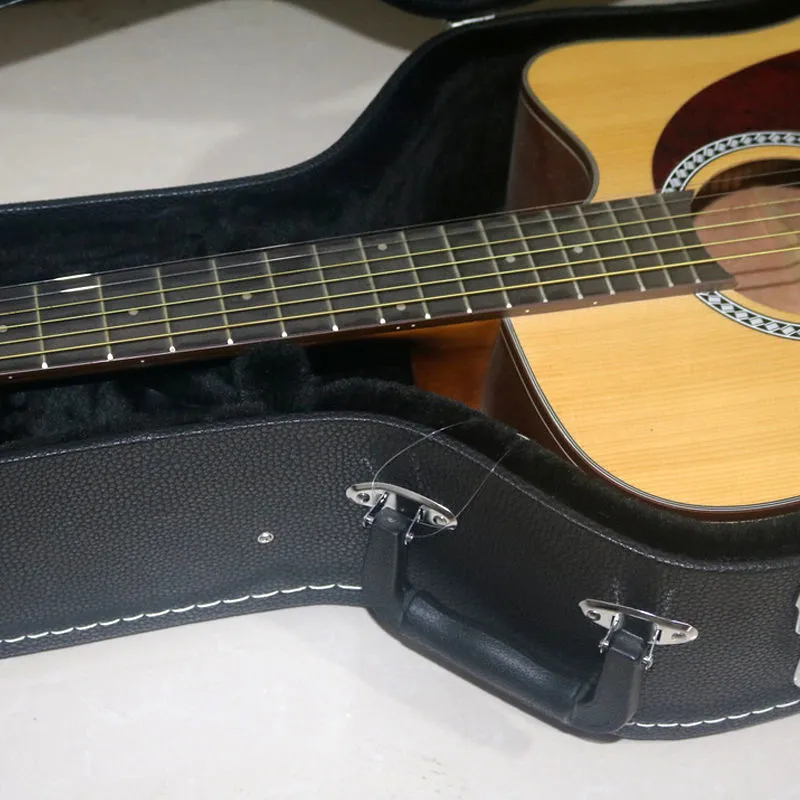 Estuche rígido para guitarra acústica con diseño de lichi negro de 41''