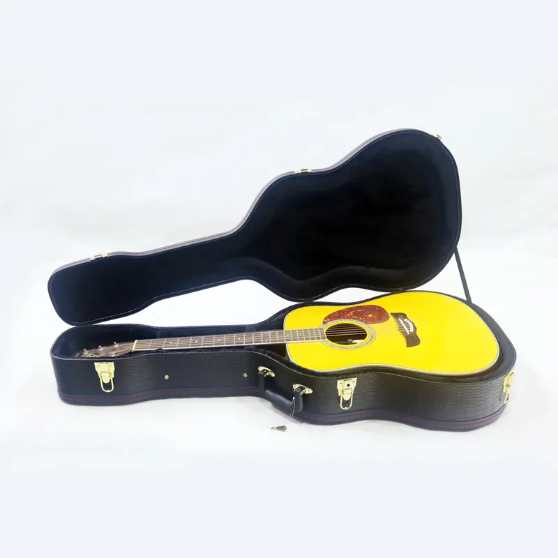 Estuche rígido para guitarra acústica con estampado de cocodrilo negro de 41