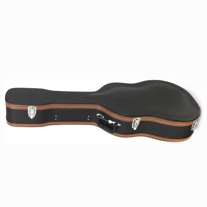 Estuche rígido para guitarra acústica de 41'' negro con ribete marrón