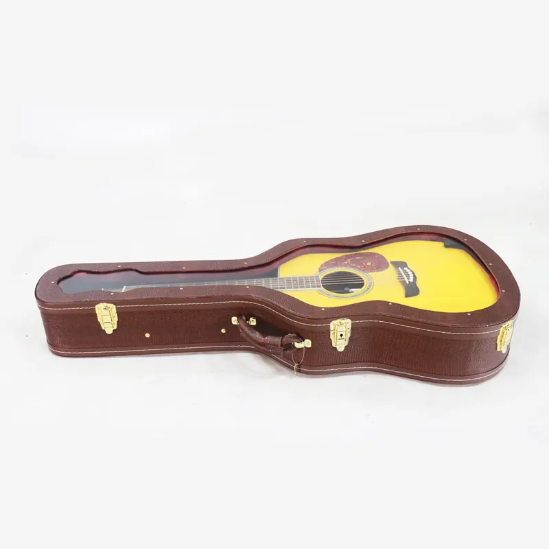 Estuche rígido transparente para guitarra acústica de 41'' en color rojo