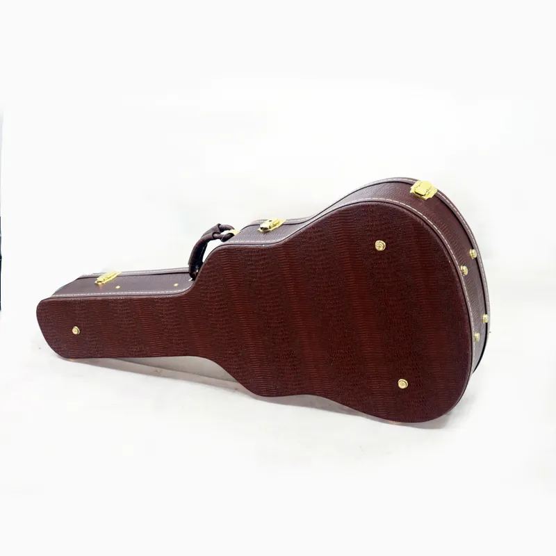 Estuche rígido transparente para guitarra acústica de 41'' en color rojo