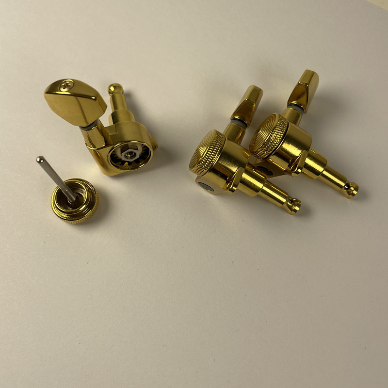 6 clavijas de afinación doradas para guitarra diestra en línea