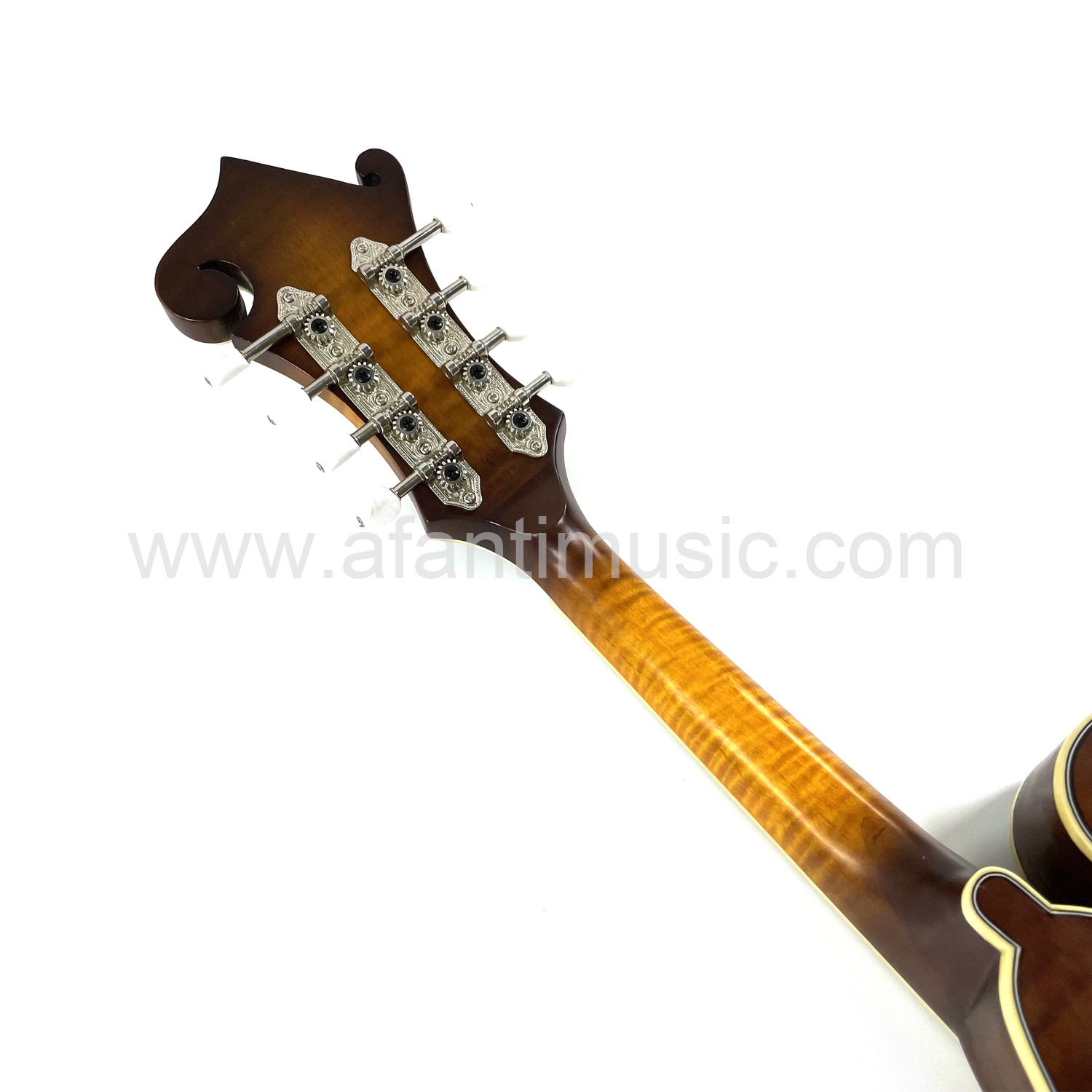 Afanti Mandolina F de grado AAA hecha a mano con arce flameado y orificio de sonido en forma de violín F