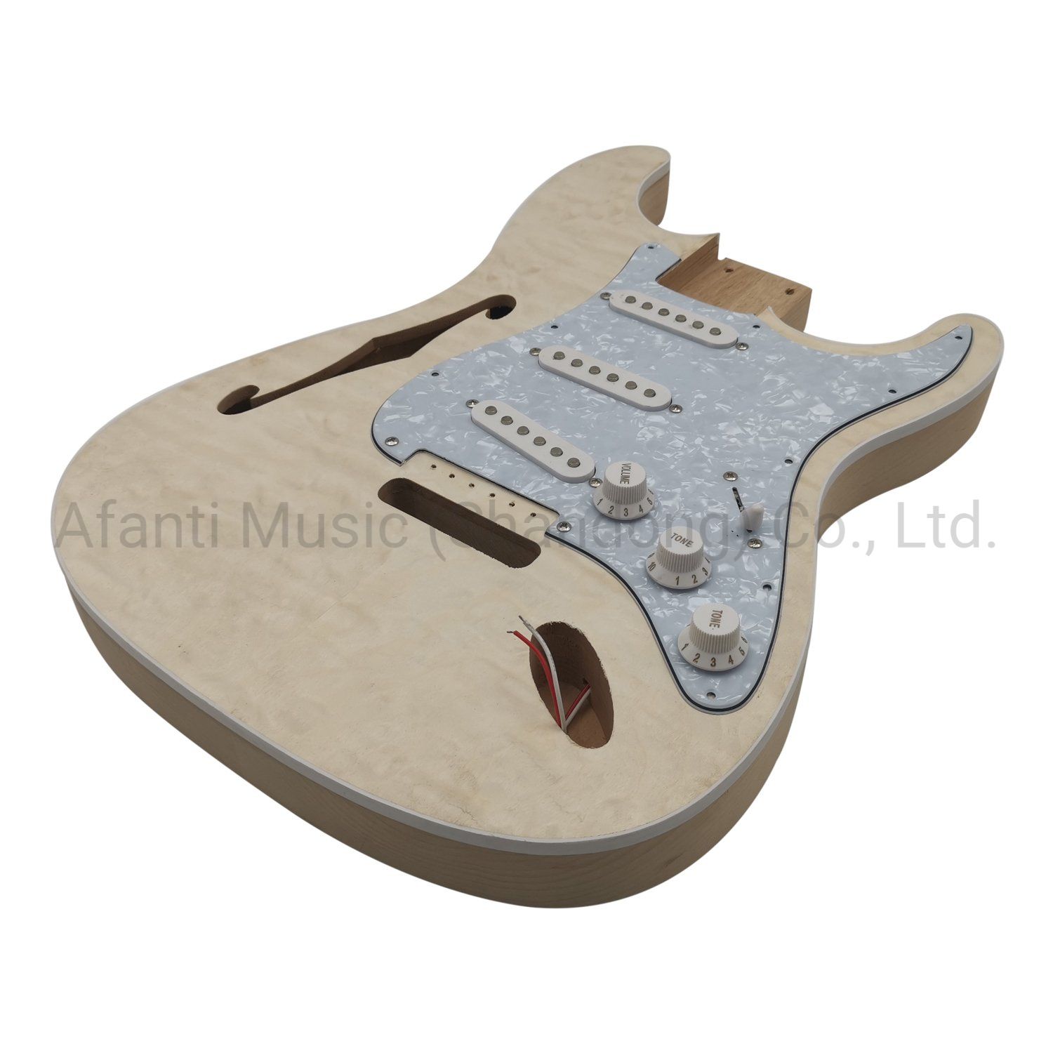 Kit de guitarra eléctrica Afanti semi-hueca con cuerpo de aliso
