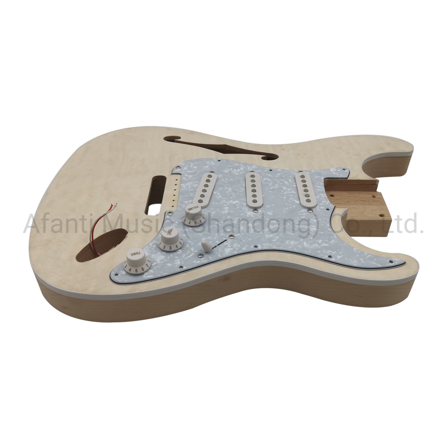Kit de guitarra eléctrica Afanti semi-hueca con cuerpo de aliso