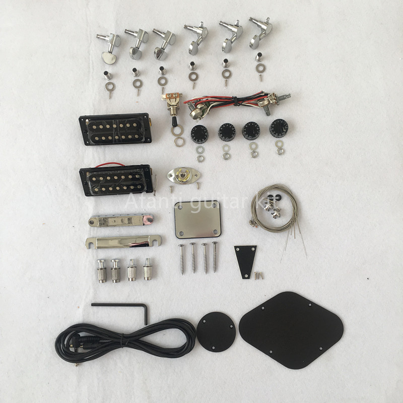 Afanti Construye tu propio kit de guitarra eléctrica DIY de cuerpo sólido con diapasón de ébano