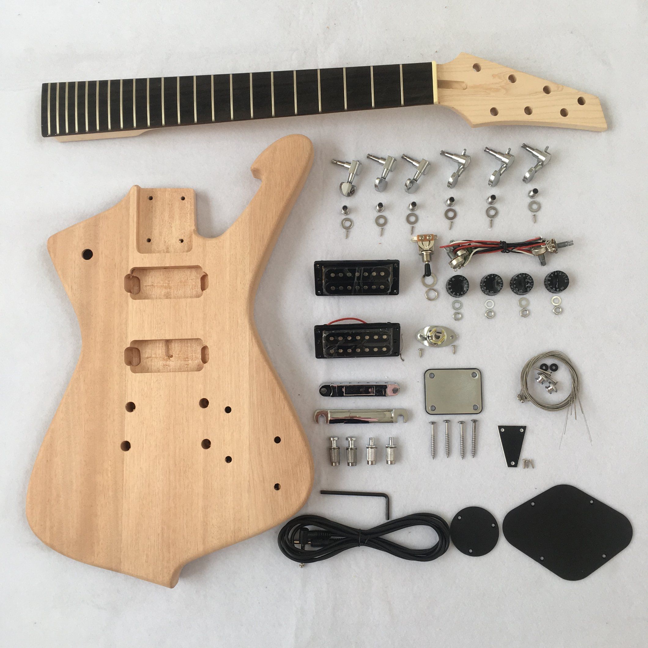 Afanti Construye tu propio kit de guitarra eléctrica DIY de cuerpo sólido con diapasón de ébano