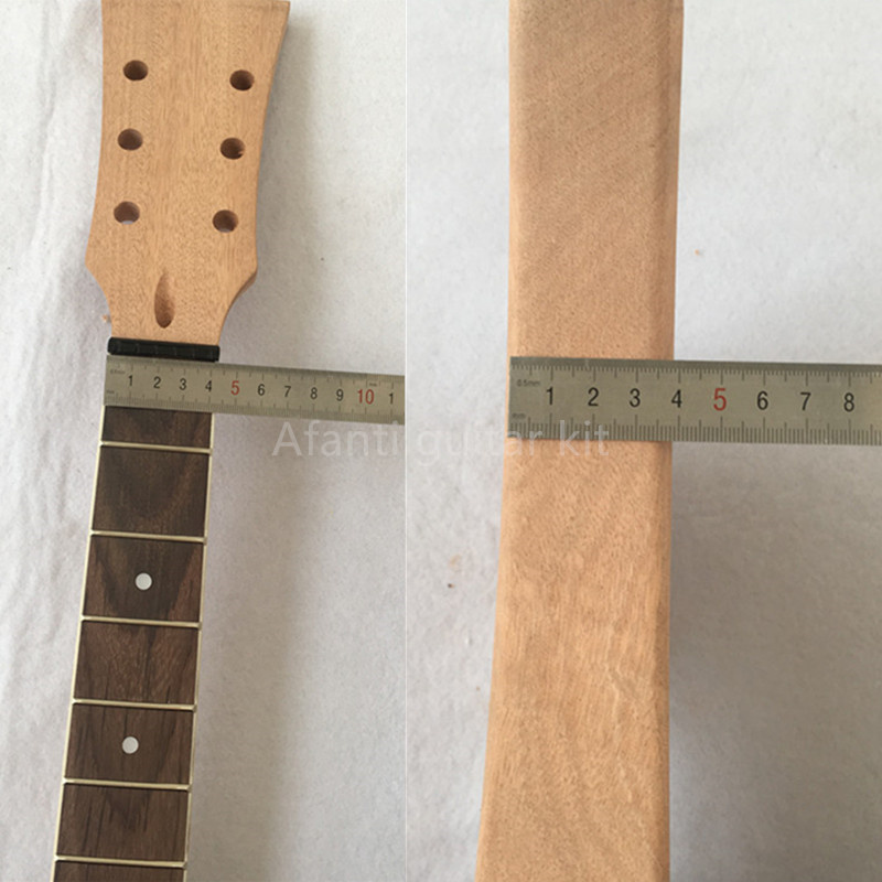 Kit de guitarra eléctrica DIY Afanti con cuerpo de caoba sin acabar y puente Tom