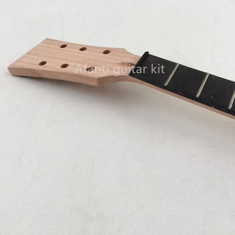 Kit de guitarra eléctrica DIY Afanti con cuerpo de caoba sin acabar y chapa de fresno