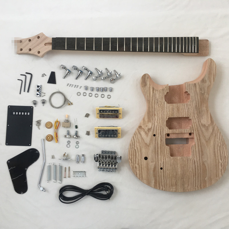 Kit DIY para guitarra eléctrica zurda Afanti con cuerpo de caoba y chapa de fresno