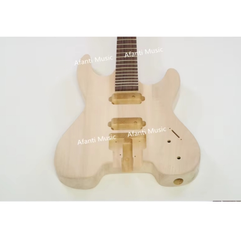 Kit de guitarra eléctrica sin clavijero DIY Afanti con cuerpo de tilo y mástil de arce