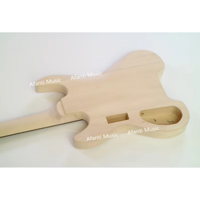 Kit de guitarra eléctrica sin clavijero DIY Afanti con cuerpo de tilo y mástil de arce