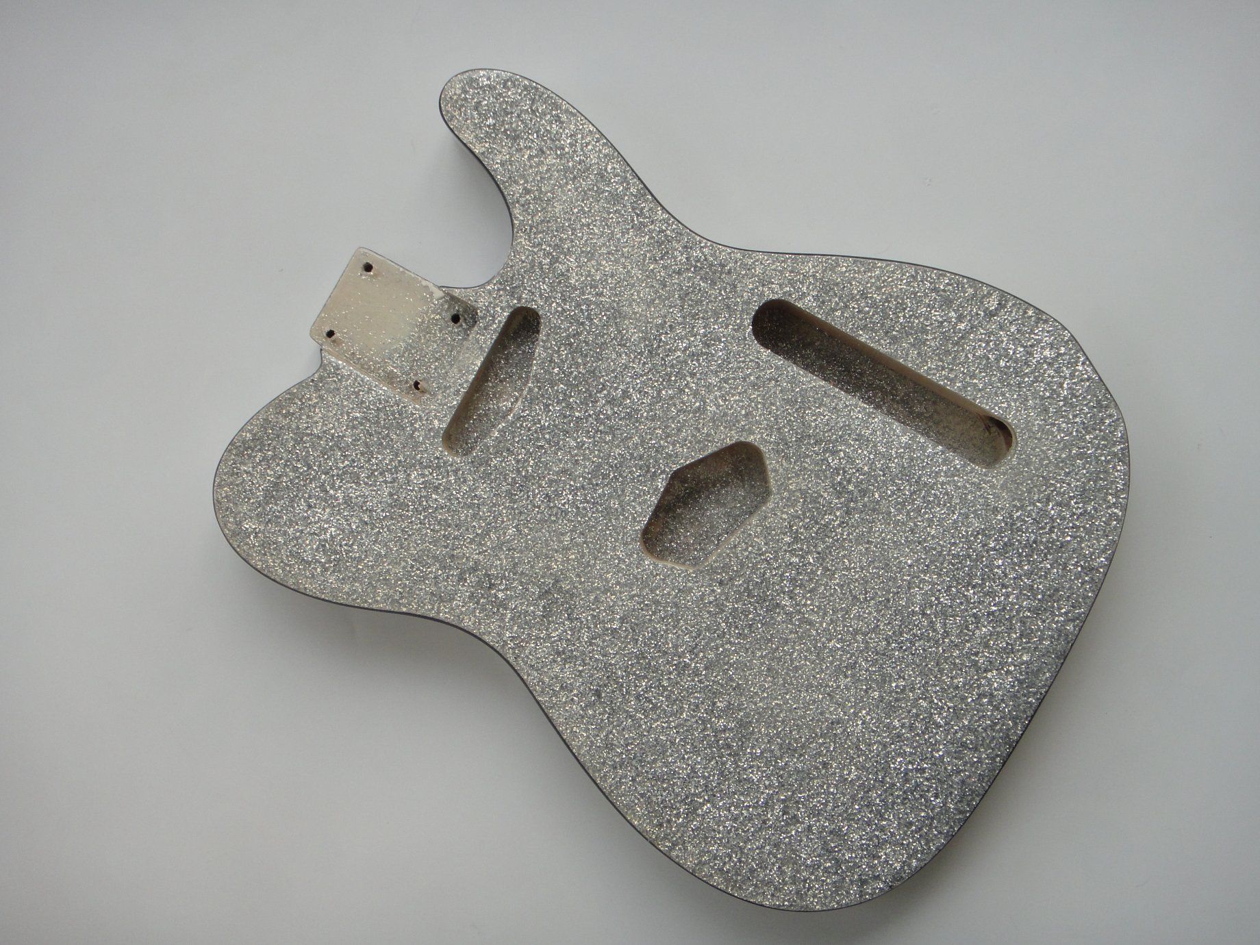 Cuerpo de guitarra Tl de madera de fresno color escamas metálicas plateadas Afanti