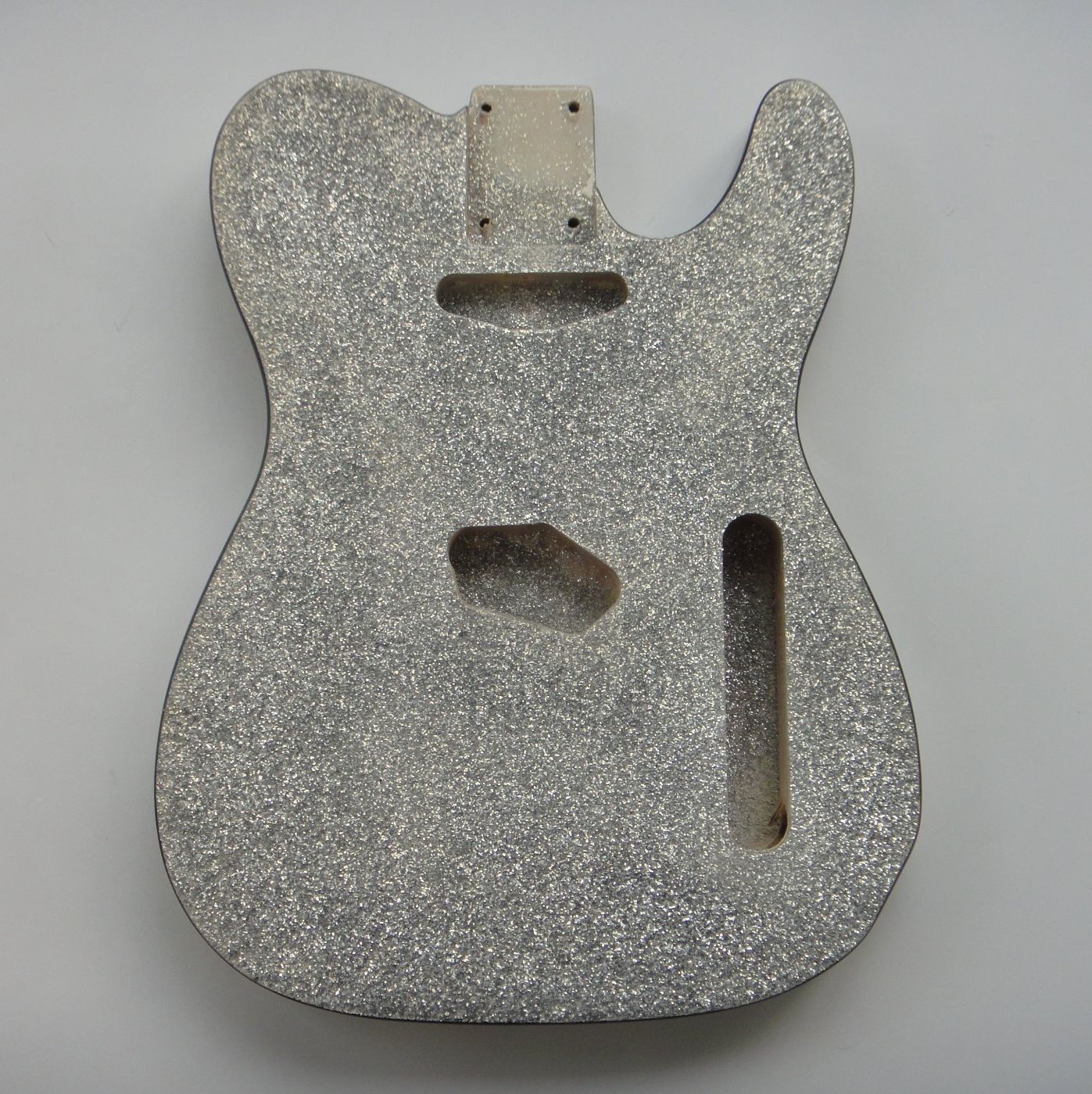 Cuerpo de guitarra Tl de madera de fresno color escamas metálicas plateadas Afanti
