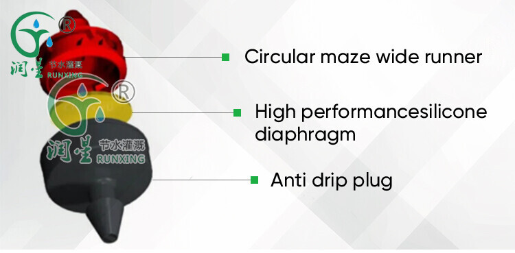 No tubo externo - conta-gotas antigotejamento e compensação de pressão