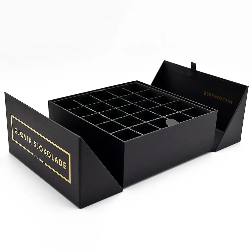 Hot Sales Custom ized Size Color Logo New Design Printing Rigid Cardboard Packaging Luxury Chocolate Packaging Gift Box with Ribbon