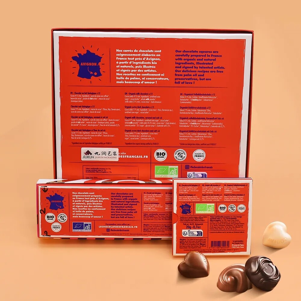 Hot Sales Customized Size Color Logo New Design Printing Folding Carton Package Luxury Chocolate Packaging Gift box