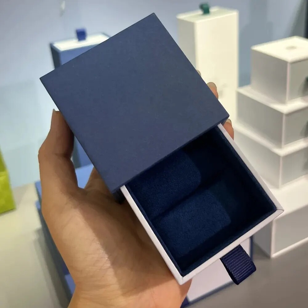 logo printing luxury wallet cardboard slide box white slide drawer gift box with handle white box packaging