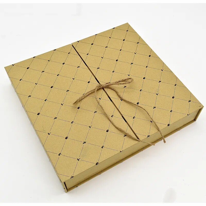 Luxury customized size color Hot Sales New Design Printing cardboard double open with rope Packaging Calendar Gift box