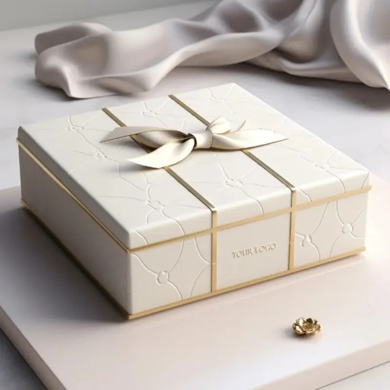 Dates Saudi Arabia Dry fruit Box Packaging for Ramadan Date Gift Packaging Box with Ribbon